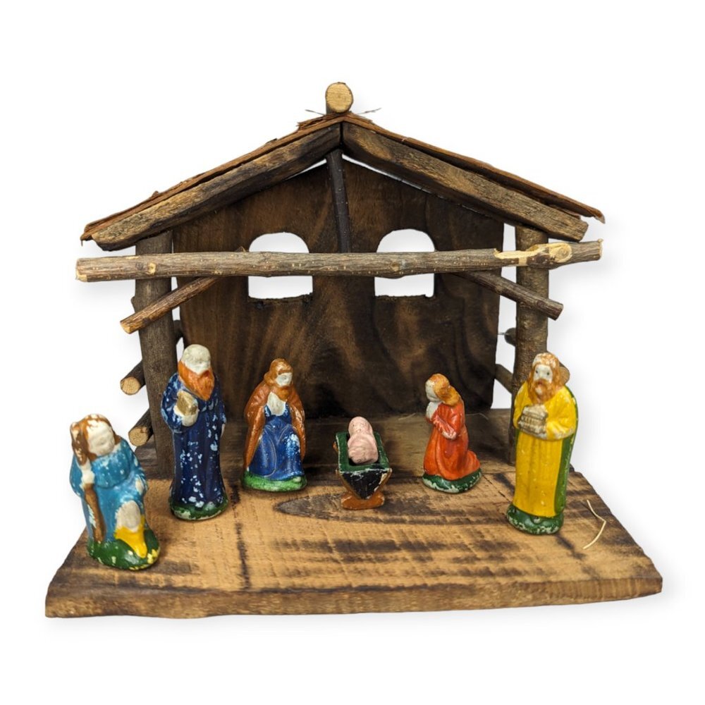 Vintage Rustic/Primitive Nativity Scene - Picture 1 of 14